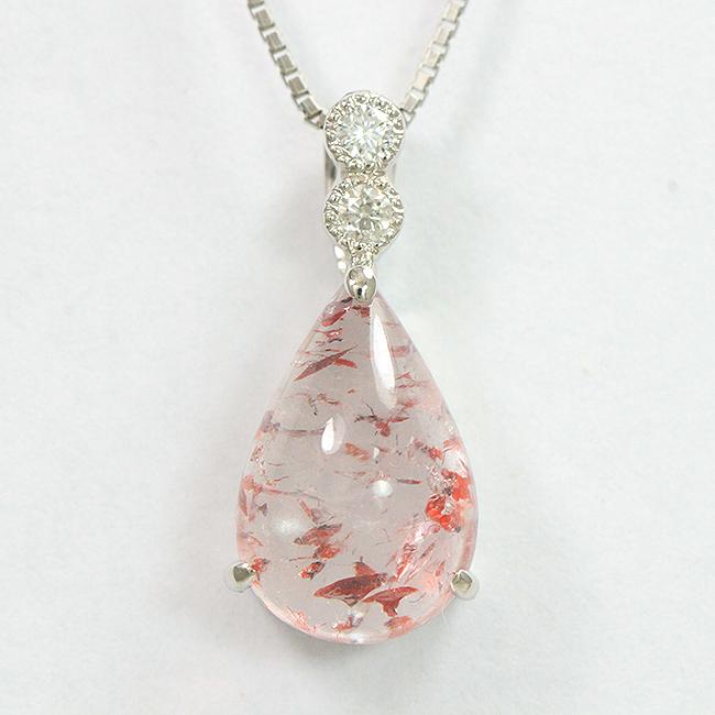 レピドクロサイトインクォーツ 3.538ct/ダイヤモンド 計0.06ct 
