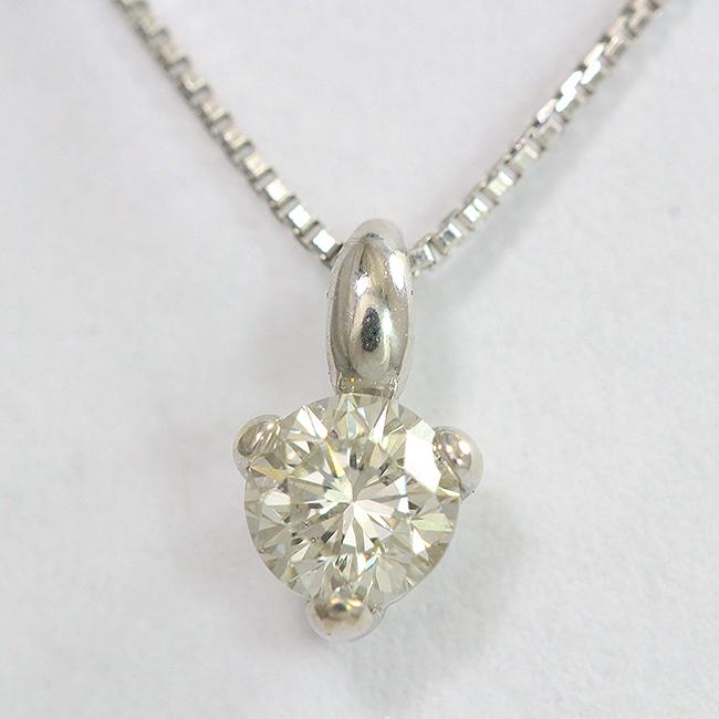 一粒石 ダイヤモンド 0.25ct ネックレス 18金ホワイトゴールド(K18WG 