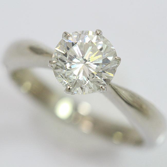 ダイヤモンド 1.006ct/G/SI1/F リング 4号 プラチナ(Pt900) 【中古 