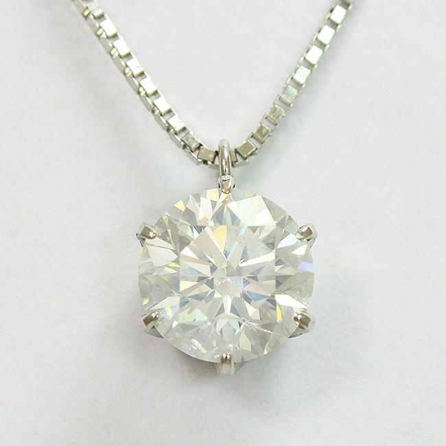 ネックレス ラウンドブリリアントカット ダイヤモンド1.007ct/I/SI2/GD