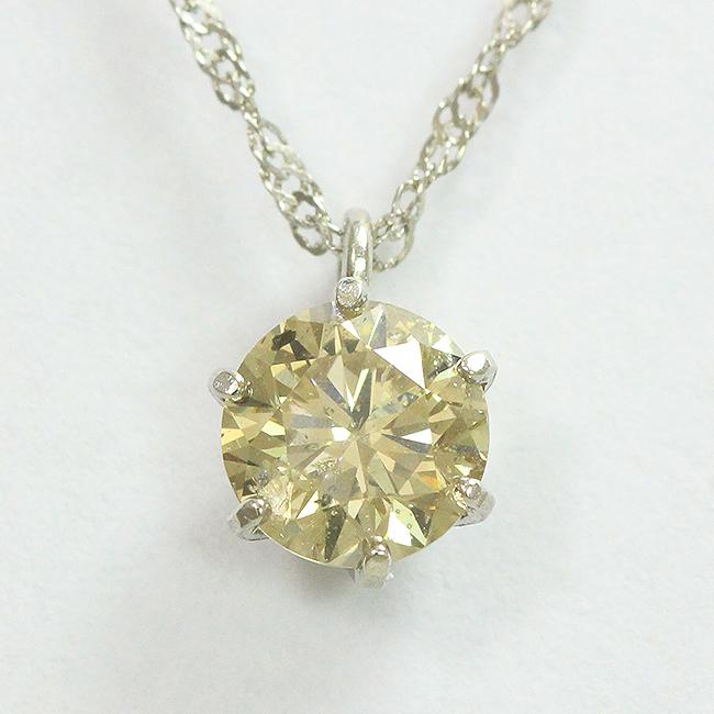 一粒石 ブラウンダイヤモンド 0.4ct ネックレス プラチナ(Pt850/Pt999 