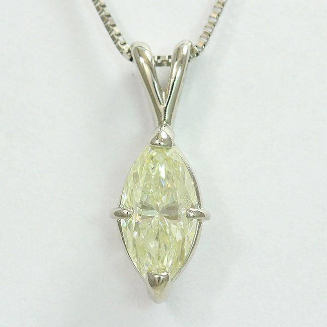 マーキースカット ダイヤモンド 1.17ct/L/I1 ネックレス プラチナ 
