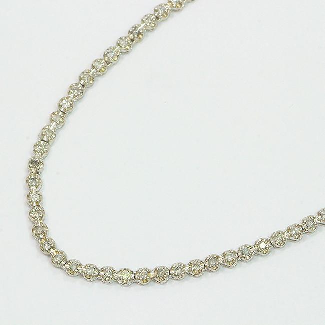 テニス ダイヤモンド 計2.0ct ネックレス 18金ホワイトゴールド(K18WG