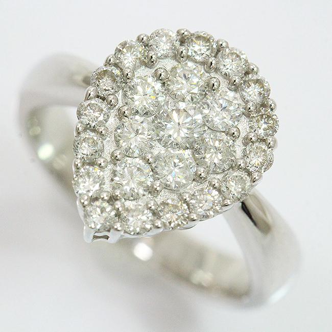18K  天然ダイヤモンド　ホワイトゴールド ダイヤモンド 計1.0ct リング 12号/18金ホワイトゴールド(K18WG