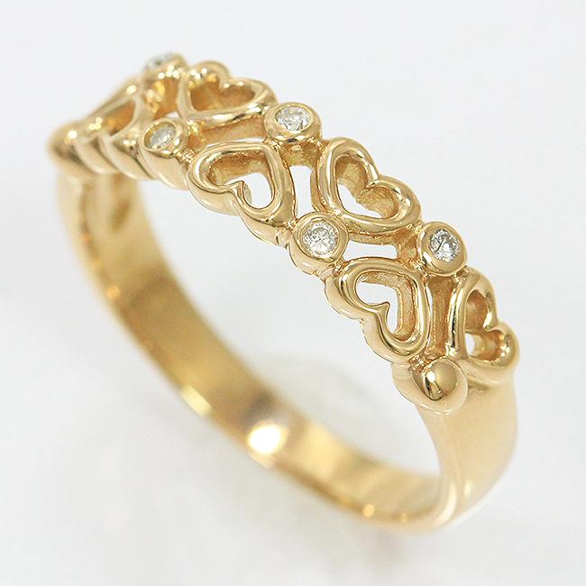 ハート ダイヤモンド 計0.04ct リング 11号 18金ピンクゴールド(K18PG