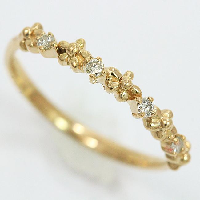 ダイヤモンド 計0.08ct リング 10号 18金ピンクゴールド(K18PG) 【中古 