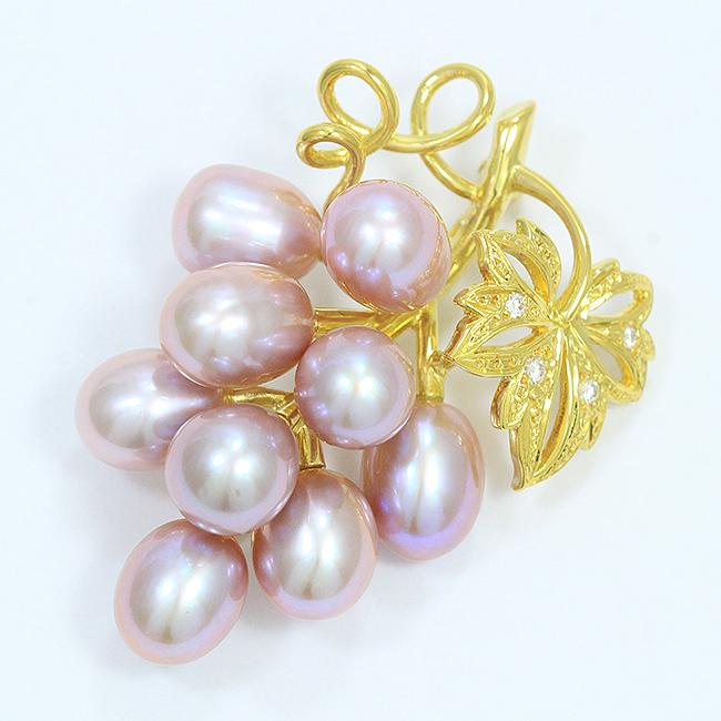 MIKIMOTO(ミキモト) ブローチ 真珠 パール(処理) 18金イエローゴールド