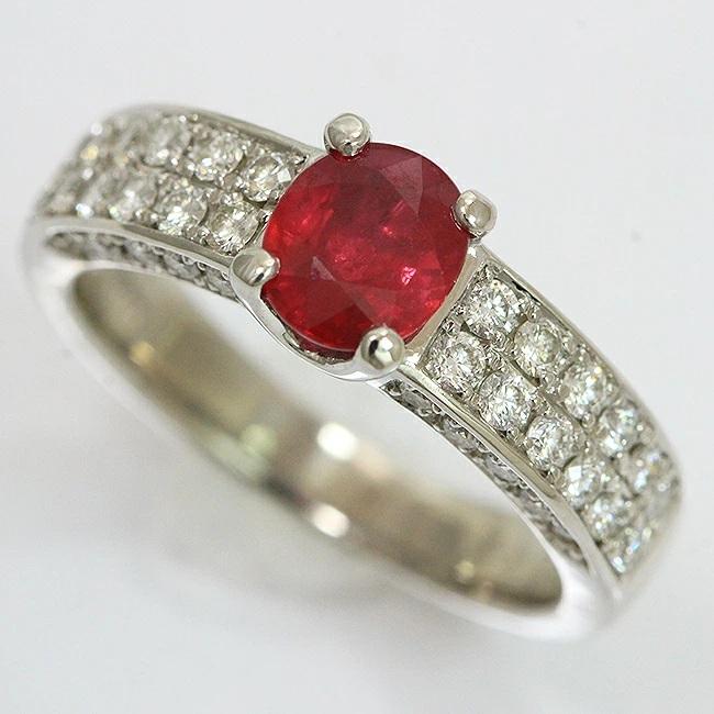 リング ルビー 1.052ct/ダイヤモンド 計0.67ct 14号 プラチナ(Pt900