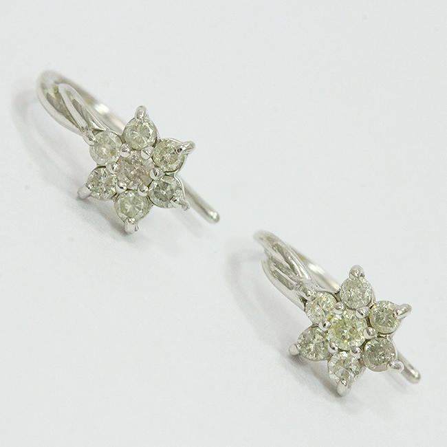 ジプシー ダイヤモンド 計0.15ctx2 ピアス 18金ホワイトゴールド(K18WG