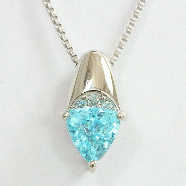 ネックレス パライバトルマリン 0.46ct/ダイヤモンド 計0.01ct 