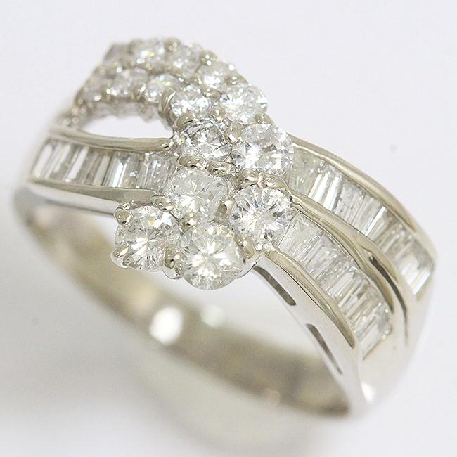 ダイヤモンド 計1.25ct リング 12号/プラチナ(Pt900) 【中古 