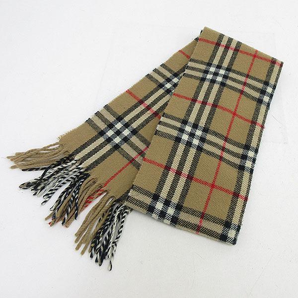 BURBERRY(バーバリー) チェック マフラー ベージュ ラムウール100% 【ブランドアパレル】 【中古】 netshop :1-240101038719:とーたる - 通販 - Yahoo!ショッピング