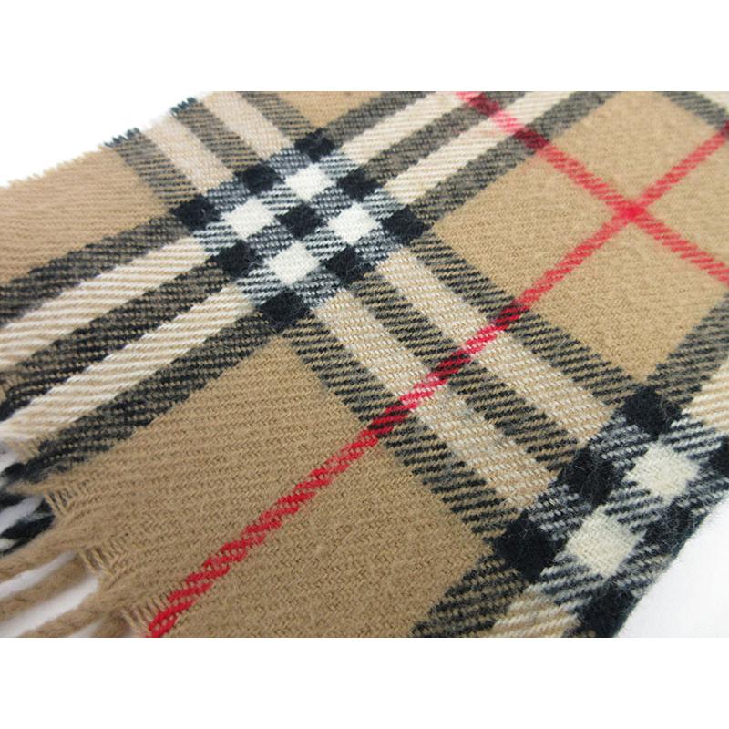 BURBERRY(バーバリー) チェック マフラー ベージュ ラムウール100 ...