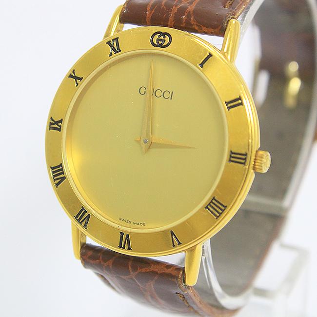 GUCCI(グッチ) ラウンド 3000.2.M ゴールド文字盤 ステンレススチール