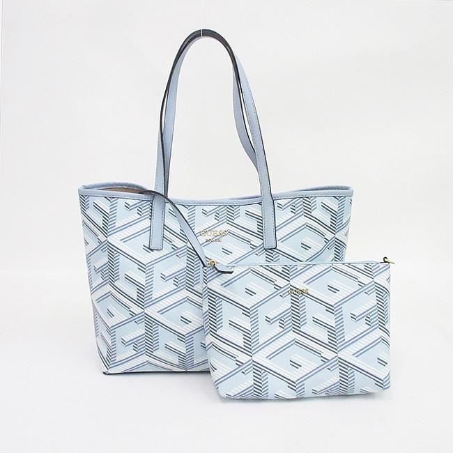 GUESS(ゲス) トートバッグ ポーチ付き 水色 トートバッグ/ 【ブランド