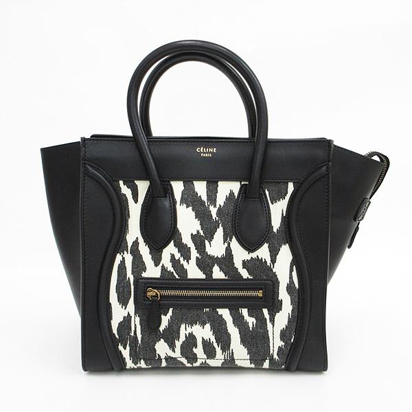 CELINE(セリーヌ) ゼブラ ラゲージ ミニショッパー トートバッグ 黒 