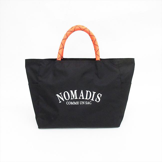 NOMADIS(ノマディス) トート ハンド バッグ 黒×オレンジ ナイロン