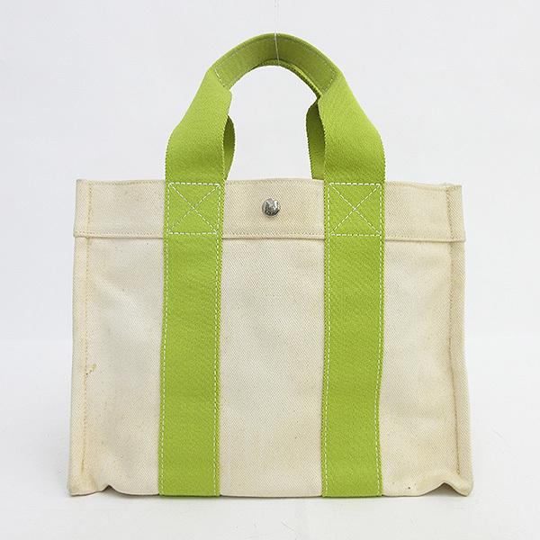 銀座正規取扱店 Hermes エルメス キャンバス ボラボラ トート Pm トート バッグ 中古 ナチュラル グリーン 緑 キャンバス ブランドバッグ 中古 Netshop 1 とーたる 公式 オンライン販売