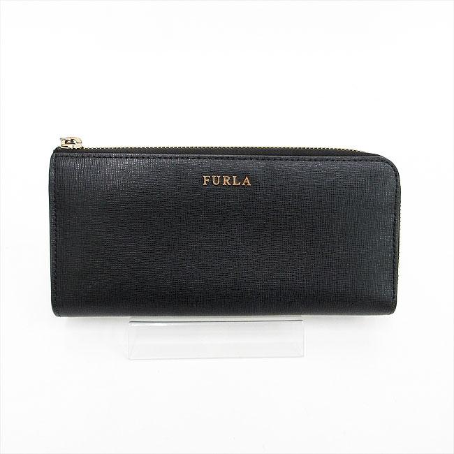 FURLA(フルラ) L字ファスナー長財布 黒 ブラック レザー/ 【ブランド 