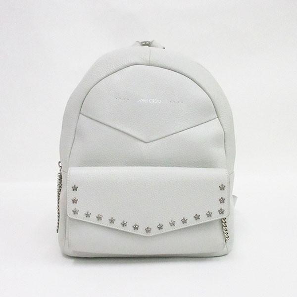 正規品 ジミーチュウ キャシー リュック ロゴ スター レザー レディース JIMMY CHOO（ジミーチュウ） キャシー リュック スタースタッズ 白