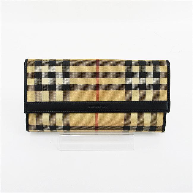 BURBERRY(バーバリー) チェック柄 長財布 ベージュ PVC BURBERRY(バーバリー) チェック柄 長財布 ベージュ PVC