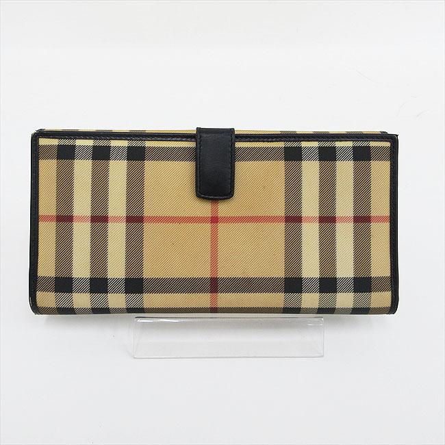 BURBERRY(バーバリー) チェック柄 長財布 ベージュ PVC BURBERRY(バーバリー) チェック柄 長財布 ベージュ PVC