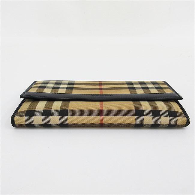 BURBERRY(バーバリー) チェック柄 長財布 ベージュ PVC BURBERRY(バーバリー) チェック柄 長財布 ベージュ PVC