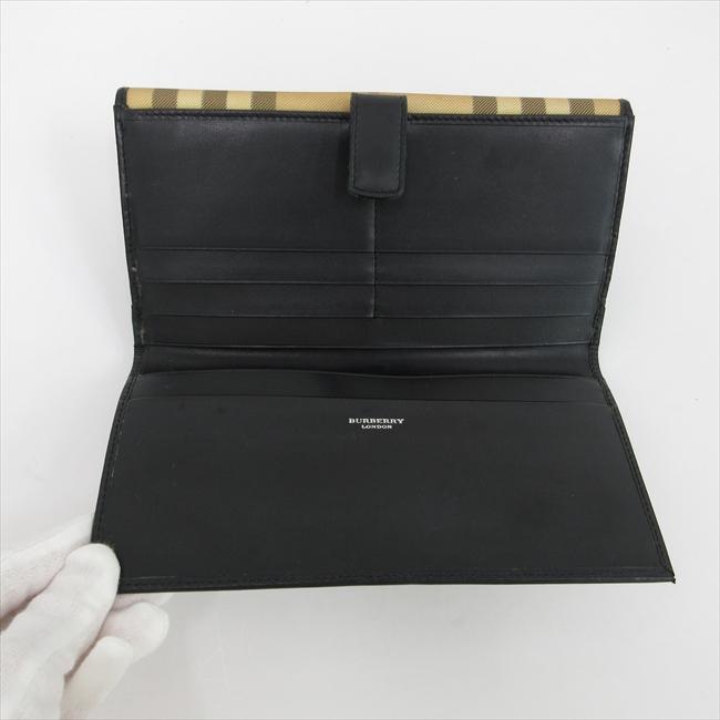 BURBERRY(バーバリー) チェック柄 長財布 ベージュ PVC BURBERRY(バーバリー) チェック柄 長財布 ベージュ PVC