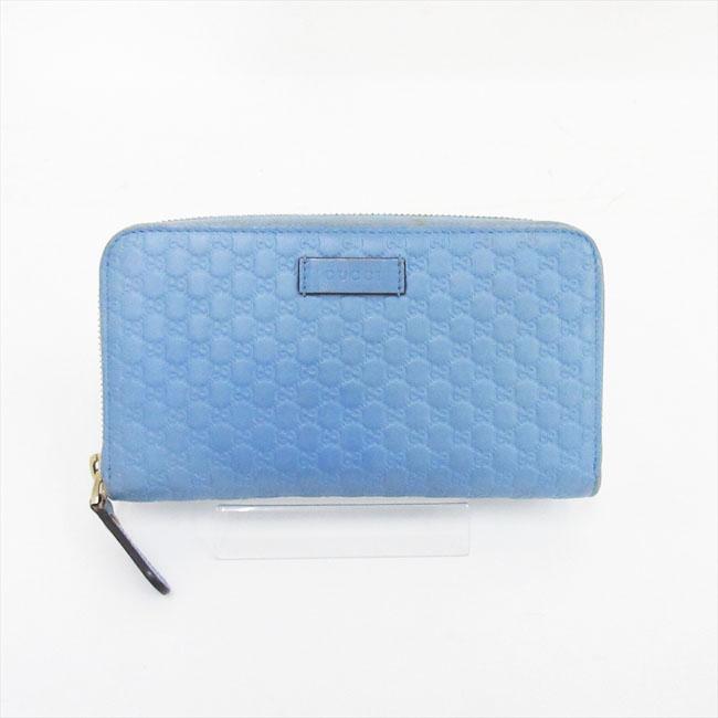 GUCCI(グッチ) マイクロシマ ラウンドファスナー長財布 449391 水色