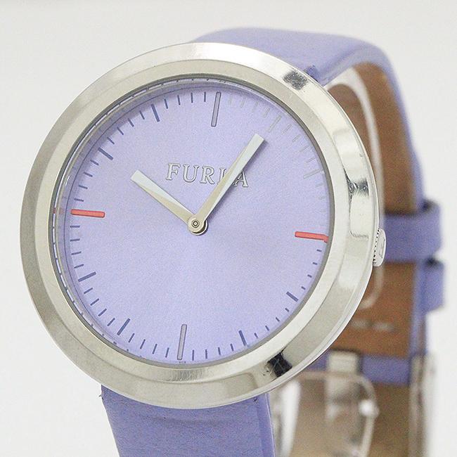 新品未使用 FURLA アナログ腕時計 紫 FURLA(フルラ) 紫文字盤 ステンレススチール(SS)×レザー クォーツ