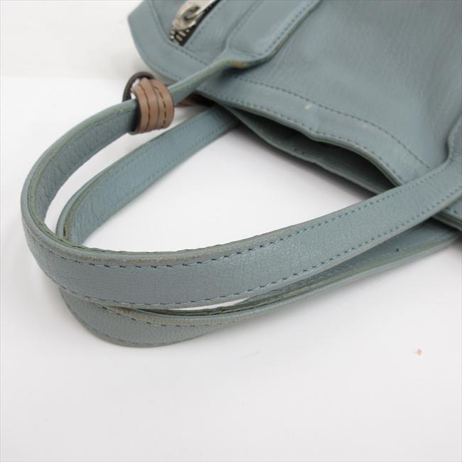 FURLA(フルラ) ハンドバッグ トート 水色系 レザー/ 【ブランド FURLA(フルラ) ハンドバッグ トート 水色系 レザー/ 【ブランド