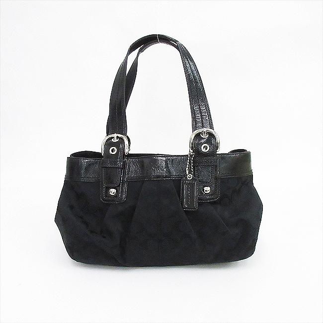 COACH コーチ バッグ ブラック シグネチャー柄 レザー COACH(コーチ) シグネチャー トートバッグ F13742 黒 ブラック
