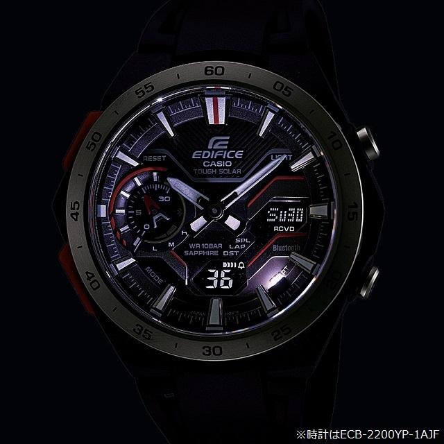 '23-8 CASIO EDIFICE メンズソーラーウォッチ モバイルリンク機能 Bluetooth アナデジ タフソーラー ECB-2200YDC-1AJF｜jewelry-watch-bene｜04