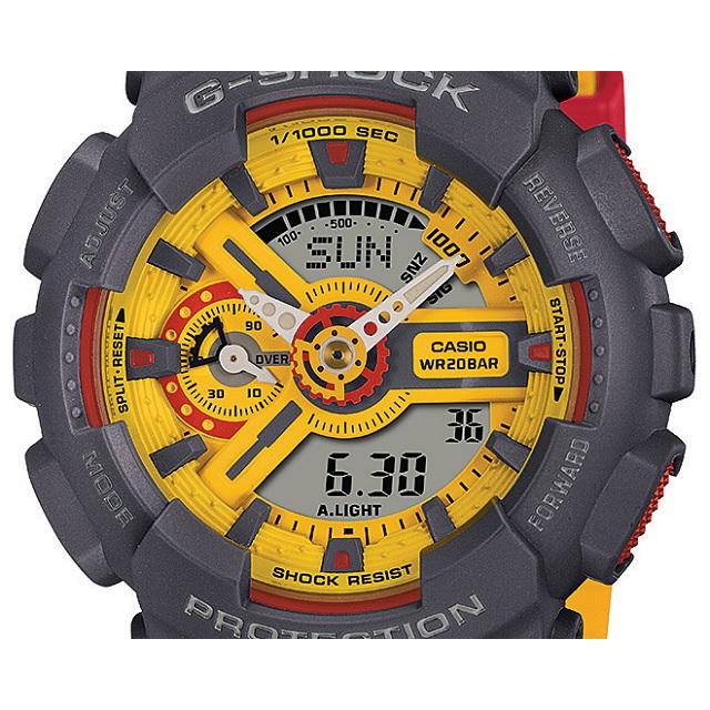 ’22-12 丸型 アナデジ ジェイソンカラー G-SHOCK＆ミッドサイズ ぺア 90's SPORT COLOR クオーツ イエロー レッド グレー GA-110Y-9AJF GMA-S110Y-9AJF｜jewelry-watch-bene｜07