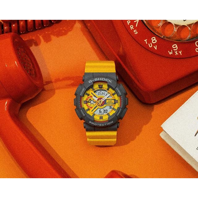 ’22-12 丸型 アナデジ ジェイソンカラー G-SHOCK＆ミッドサイズ ぺア 90's SPORT COLOR クオーツ イエロー レッド グレー GA-110Y-9AJF GMA-S110Y-9AJF｜jewelry-watch-bene｜08