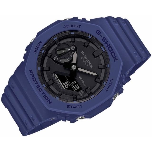 '21-8 大人気!八角形モデルの新色!! CASIO G-SHOCK メンズクオーツ アナログデジタル 反転液晶 オクタゴンケース カーボンコアガード 紺 GA-2100-2AJF｜jewelry-watch-bene｜02