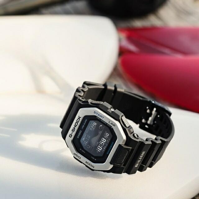 正規新品 CASIO G-SHOCK G-LIDE '20 SUMMER スクエアデジタル MIP液晶 モバイルリンク Bluetooth タイドグラフ ステンレスベゼル GBX-100-1JF｜jewelry-watch-bene｜03