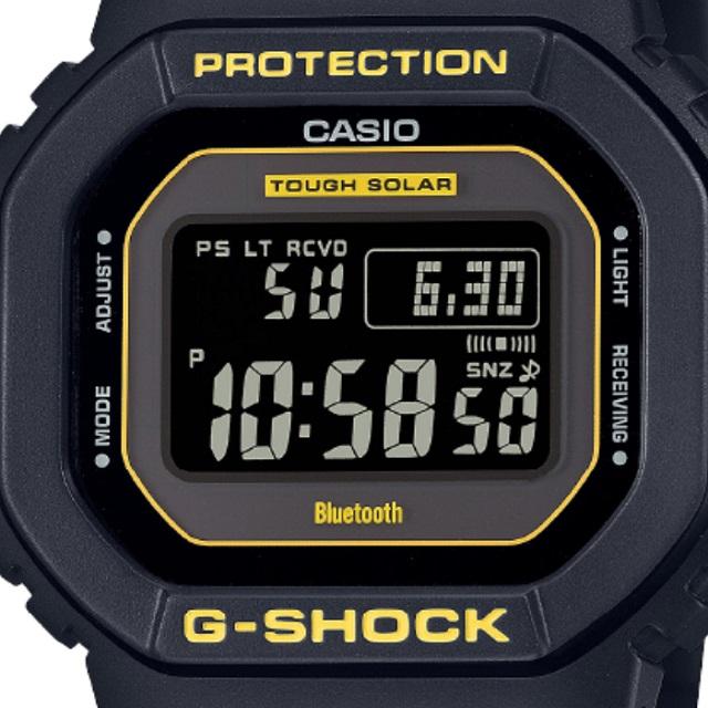 '23-10 Caution Yellow スクエア CASIO G-SHOCK デジタル タフソーラー電波 Bluetooth 反転液晶 ブラック×イエロー GW-B5600CY-1JF｜jewelry-watch-bene｜03