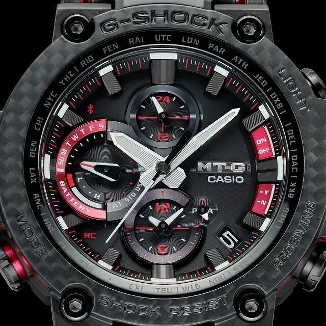 CASIO G-SHOCK MT-G TRIPLE G RESIST カーボンベゼル レイヤーコンポジットバンド デュアルダイアルワールドタイム MTG-B1000XBD-1AJF｜jewelry-watch-bene｜05