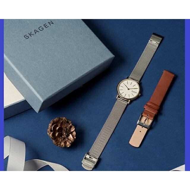 新品!正規品] SKAGEN/スカーゲン SIGNATUR アナログ レザーバンド付き 
