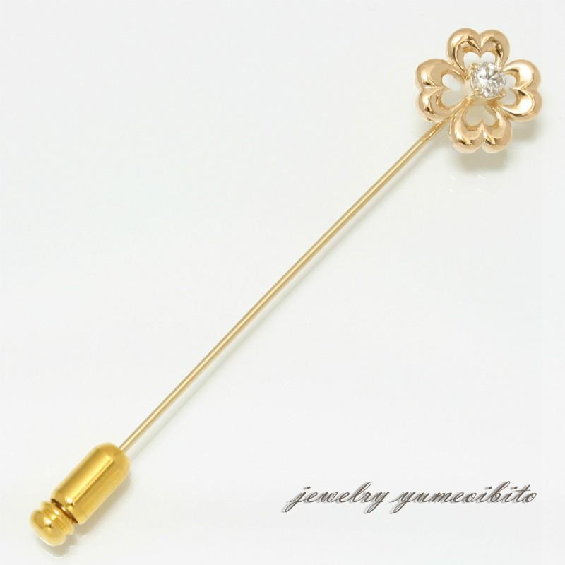 フラワーデザイン K18 ダイヤモンド ピンブローチ