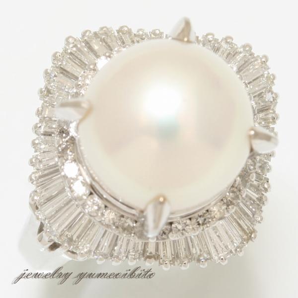 新しい季節 PT 和珠真珠 リング ダイヤモンド 指輪