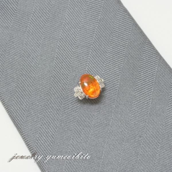 メキシコオパール ファイアーオパール K14WGネクタイピン 【楽天市場