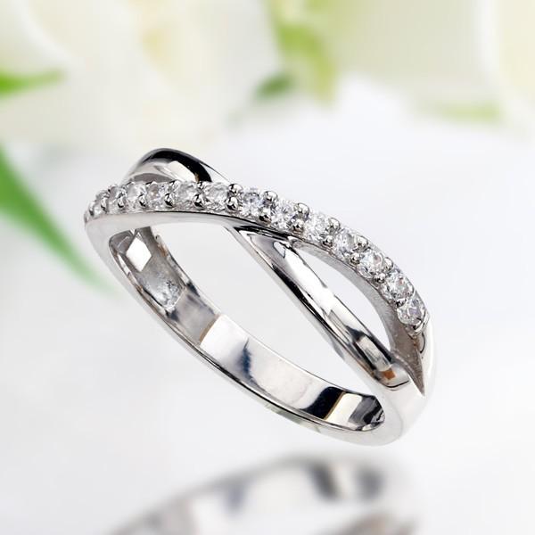 2カラー》クロスライン EVER BRILLIANCEカットジルコニア リング 指輪