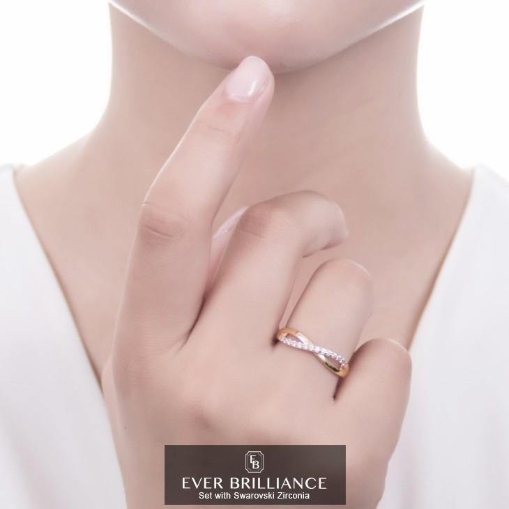 2カラー》クロスライン EVER BRILLIANCEカットジルコニア リング 指輪
