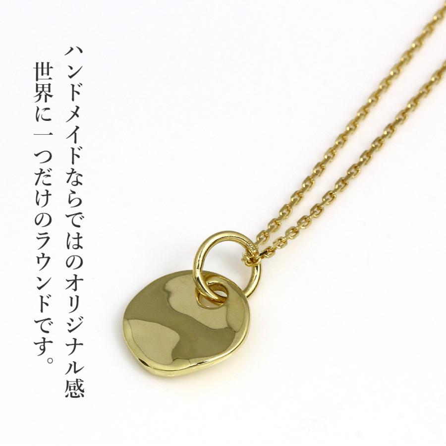 K18 ゴールド ラウンド ネックレス シンプル コイン コイン型 ギフト