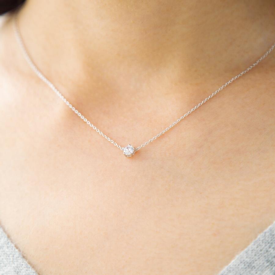 モアサナイト 0.25ct 一粒 ネックレス チェーン短め シンプル モアサナイト 0.25ct 一粒 ネックレス チェーン短め シンプル
