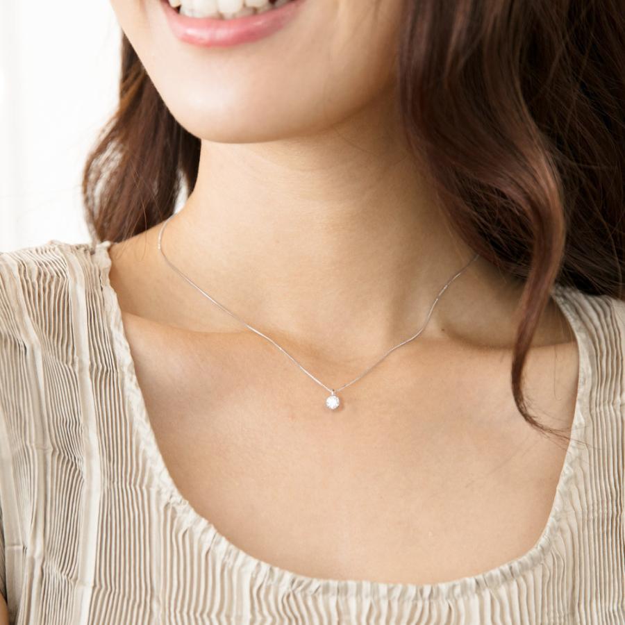 プラチナ 900/850 0.3カラット モアサナイト ネックレス ( レディース