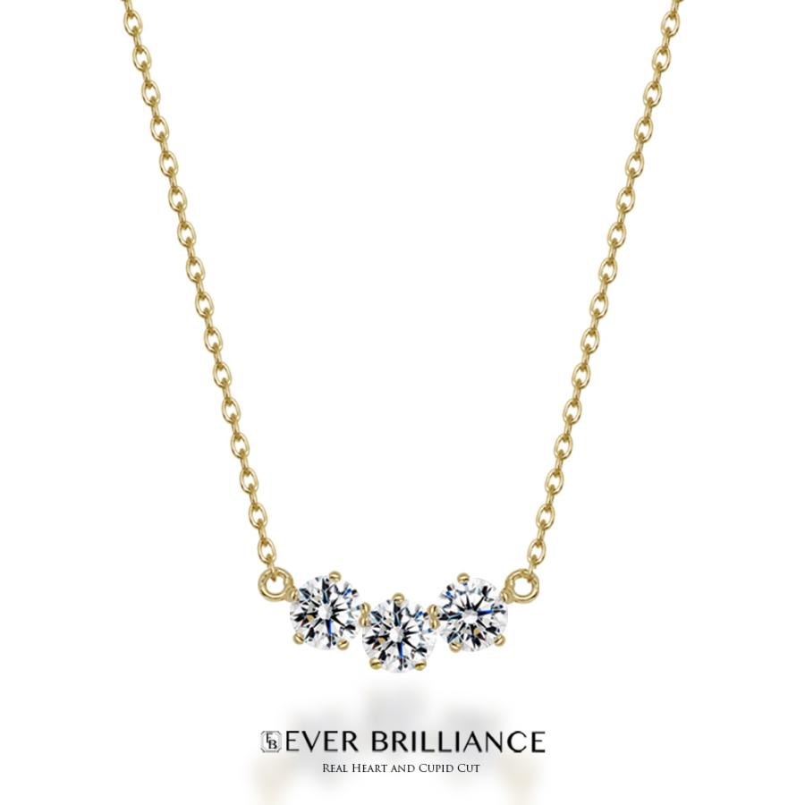 1カラット スリーストーン ネックレス ( レディース プラチナ