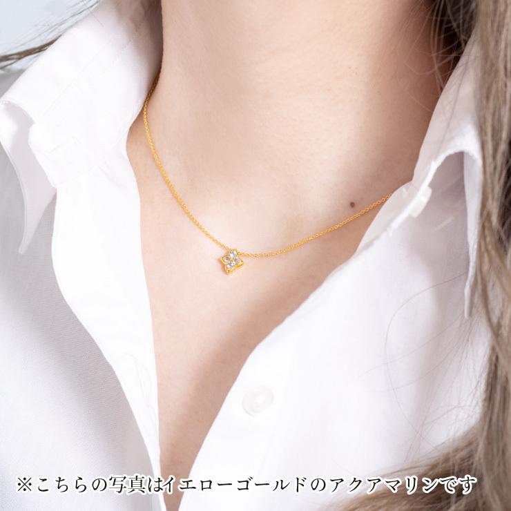 プラチナ  ペンダント ネックレス ダイヤモンド 0.16ct  4月誕生石　シンプル フラワー｜jewelrycraft-aqua｜03